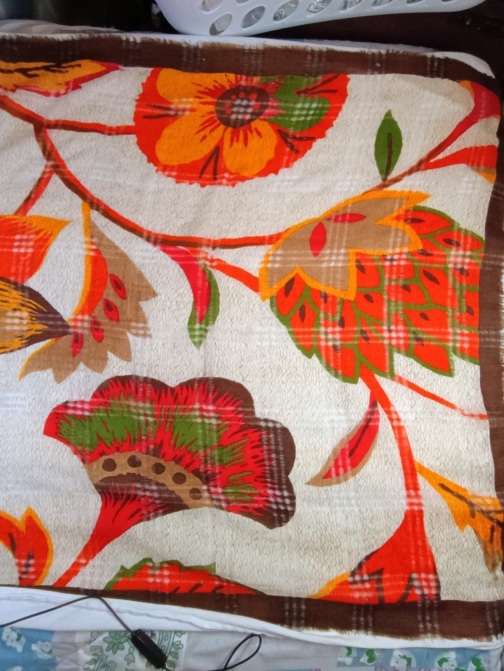 Anne Klein Floral Blooms Scarf Wrap Light Airy 34x34 Signed Soft, Loose Weave